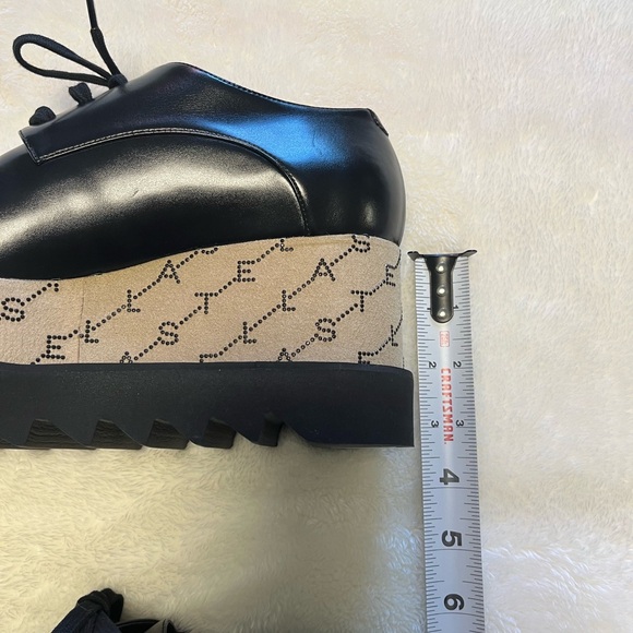 Stella McCartney Elyse Platform NEW Black Monogrammed Shoes Womens US6.5 EU36.5 - Picture 14 of 16